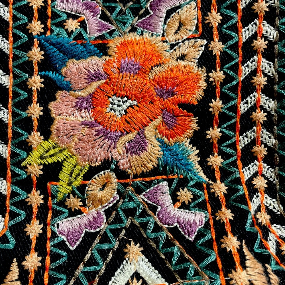 Johnny Was Maeve Embroidered Cotton Canvas Tote Bag